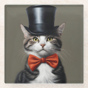 Victorian Cat Glass Coaster
