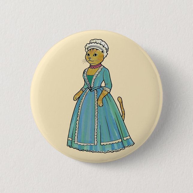 Victorian Cat Queen Mouser History buff 2 Inch Round Button (Front)