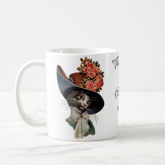 Victorian Cat with Hat Coffee Mug