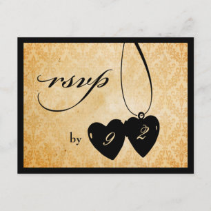 Victorian Chandelier • black & cream RSVP Card