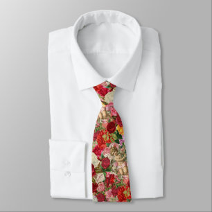 Victorian Cherub and Roses Scrapbook Chintzy Retro Tie