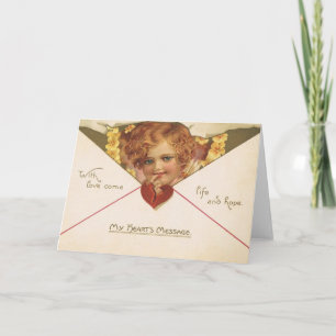 Victorian Cherub Valentine's Day Card