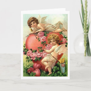 Victorian Cherubs with Heart Valentine's Day Card