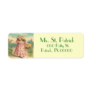 Victorian Child St. Patrick's Return Address Label