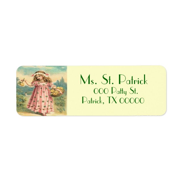 Victorian Child St. Patrick's Return Address Label (Front)