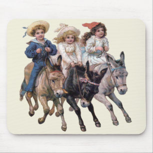 Victorian Children and Horses Mouse Pad