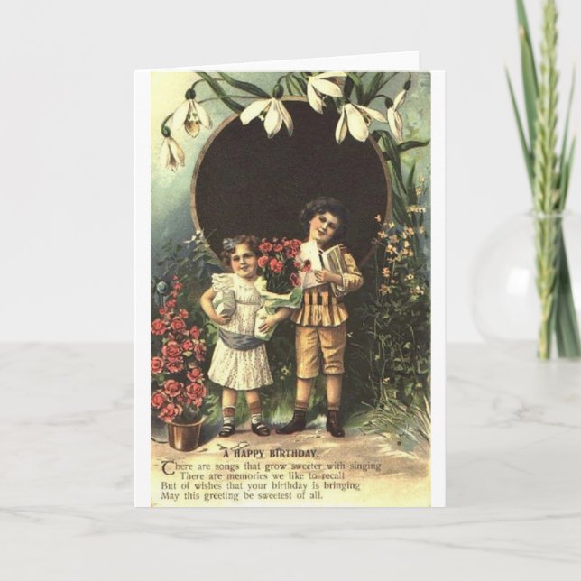 Victorian Children Birthday Card (Front)