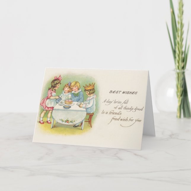 Victorian Children Birthday Party Birthday Card (Front)