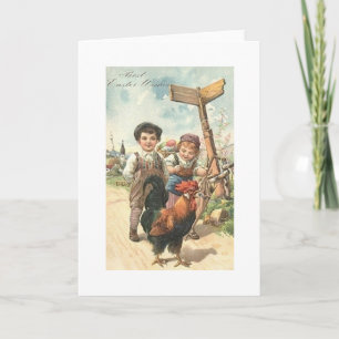 Victorian Children Easter Greeting Card