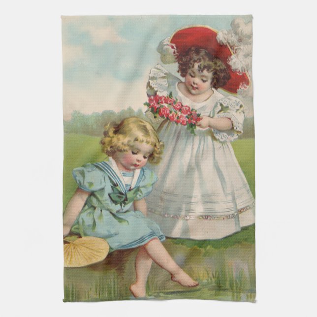 Victorian Children Kitchen Towel (Vertical)