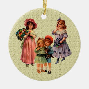 Victorian Children Vintage Art Ornament