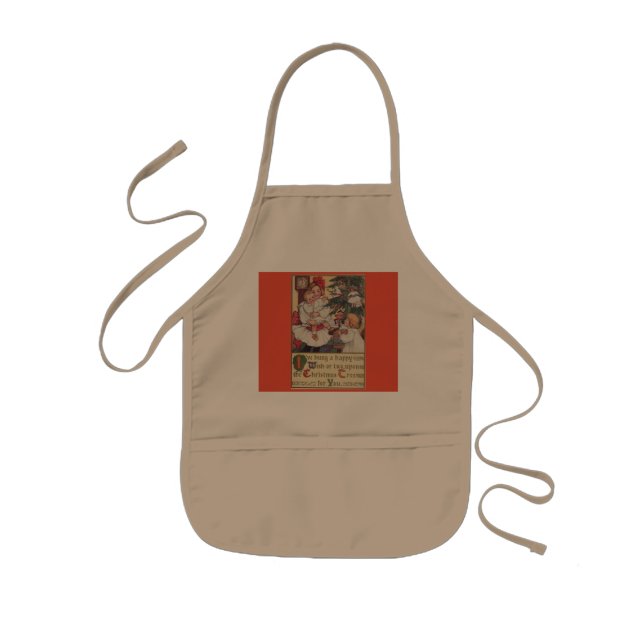 Victorian Children Vintage Christmas Apron (Front)