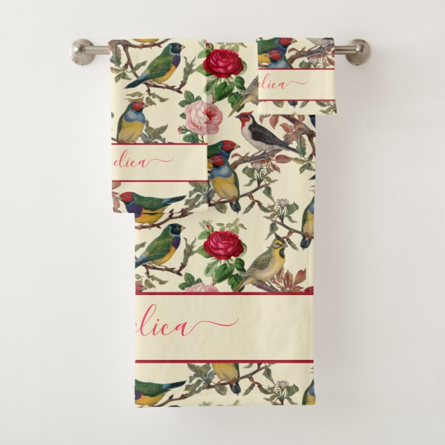 Victorian Chintzy Retro Birds et Motif Rose (En situation)