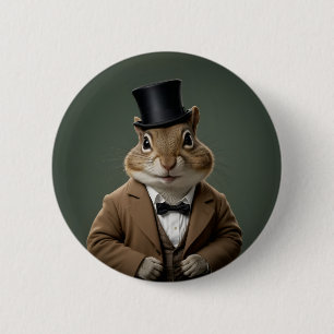 Victorian Chipmunk 2 Inch Round Button