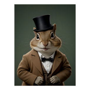 Victorian Chipmunk Poster