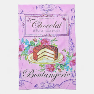 Victorian chocolate cake pastry shop kitchen towel