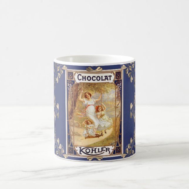 Victorian chocolate cocoa label elegant advertisem coffee mug (Center)