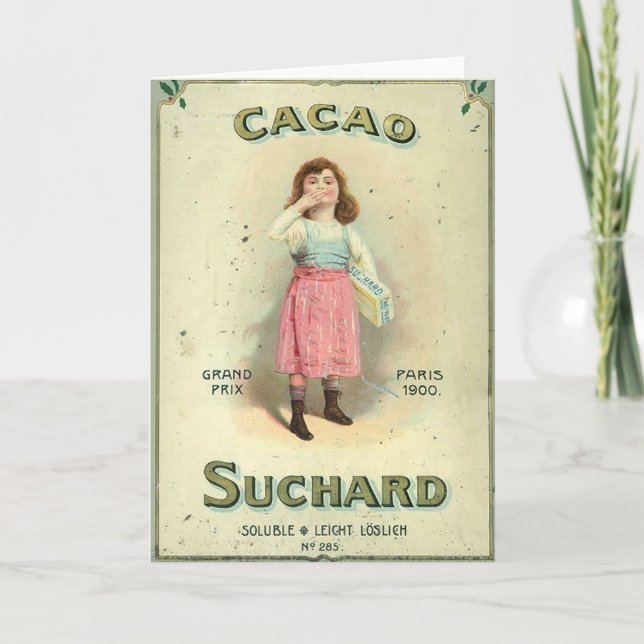 Victorian Chocolate Kiss Girl Sugar Card (Front)