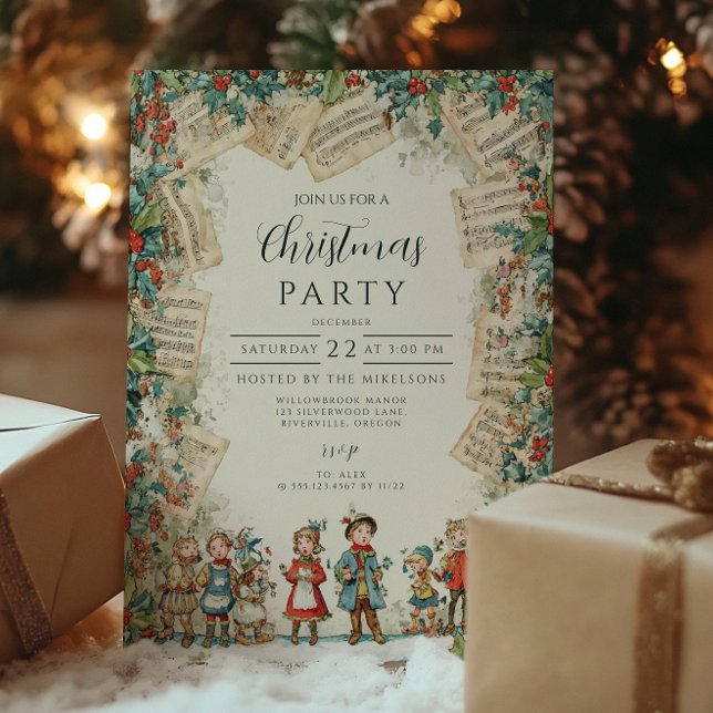 Victorian Choir Merry Christmas Invitation (Creator Uploaded)