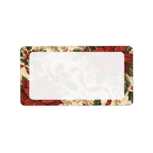 Victorian Christmas Address Labels 1 – Poinsettia