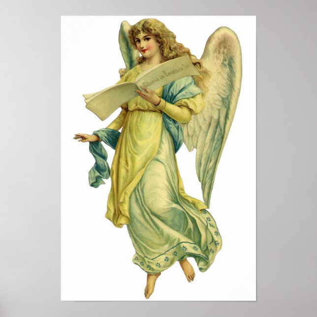 Victorian Christmas Angel, Gloria in Excelsis Deo Poster (Front)