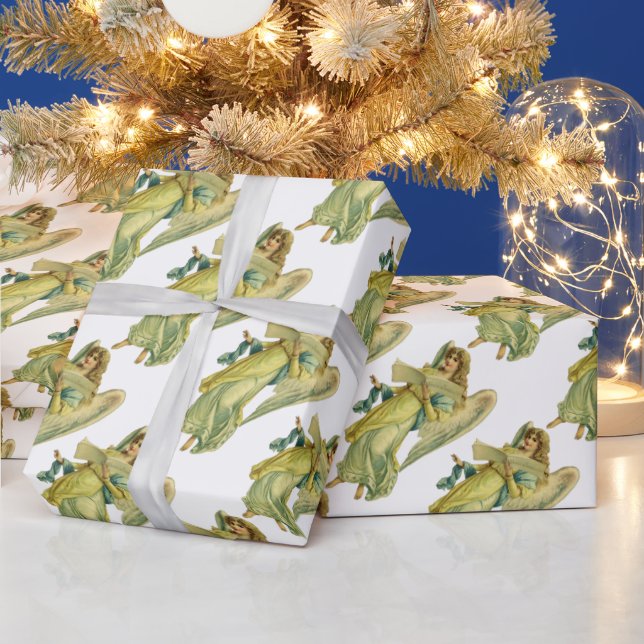 Victorian Christmas Angel, Gloria in Excelsis Deo Wrapping Paper (Holidays)