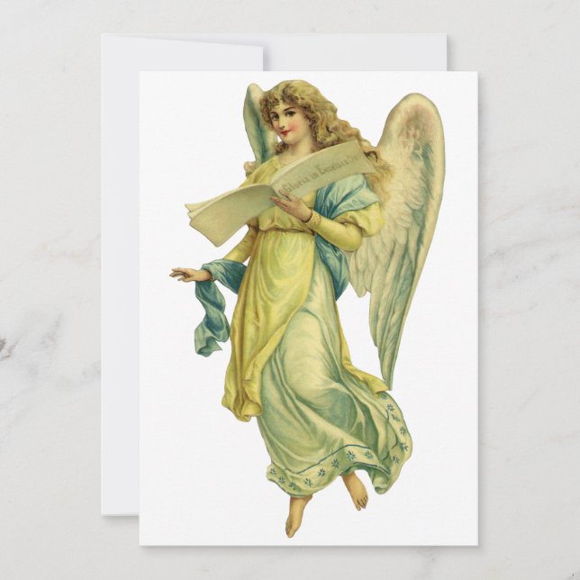 Victorian Christmas Angel Invitation (Front)