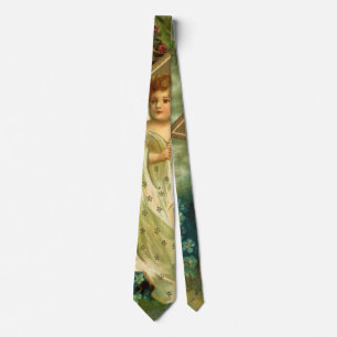 Victorian Christmas Angel with Vintage Gold Star Tie