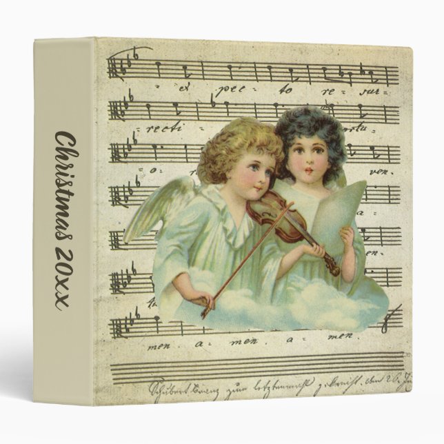 Victorian Christmas Angels Violin and Sheet Music Binder (Front/Spine)