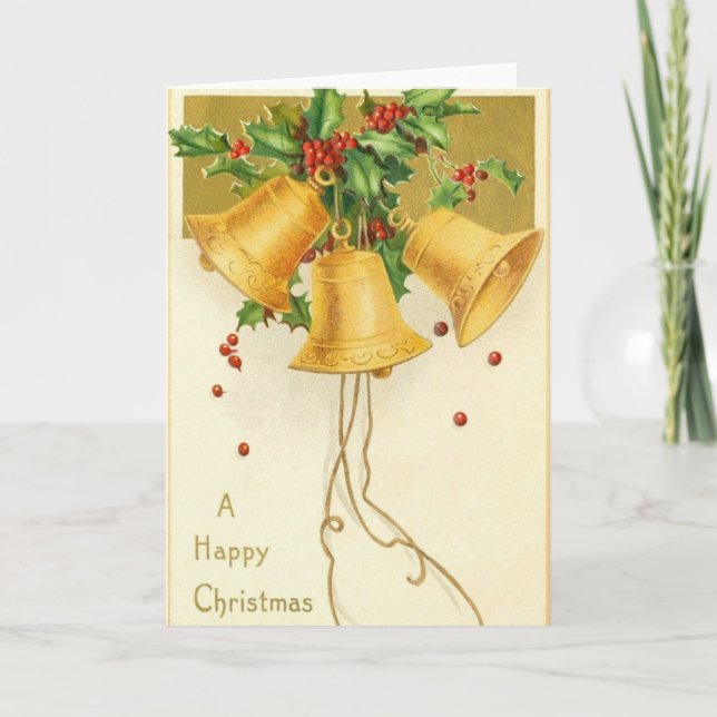 Victorian Christmas Bells Christmas Card (Front)