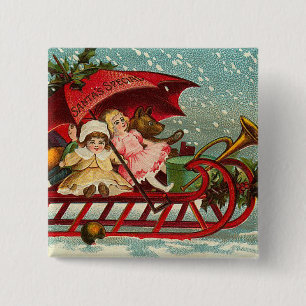 Victorian Christmas Button