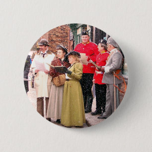 VICTORIAN CHRISTMAS CAROL SINGERS 2 INCH ROUND BUTTON