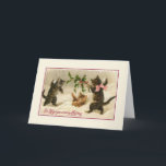 Victorian Christmas Cats Greeting Card<br><div class="desc">Vintage / Victorian Christmas greeting card.  Three adorable cats having a snowball battle!  To Wish You A Merry Christmas!  Perfect for cat and kitten lovers!</div>