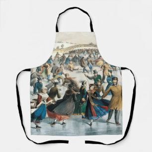 Victorian Christmas Central Park Currier & Ives Apron