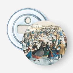 Victorian Christmas Central Park Currier & Ives Bottle Opener