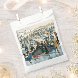 Victorian Christmas Central Park Currier & Ives Favour Bag