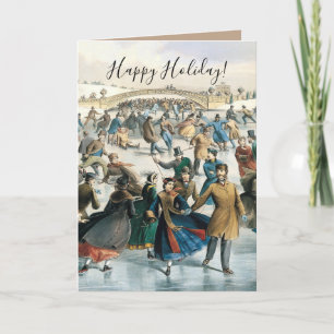 Victorian Christmas Central Park Currier & Ives Holiday Card