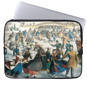 Victorian Christmas Central Park Currier & Ives Laptop Sleeve