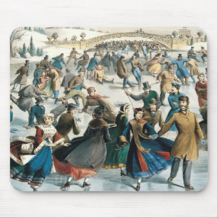 Victorian Christmas Central Park Currier & Ives Mouse Pad
