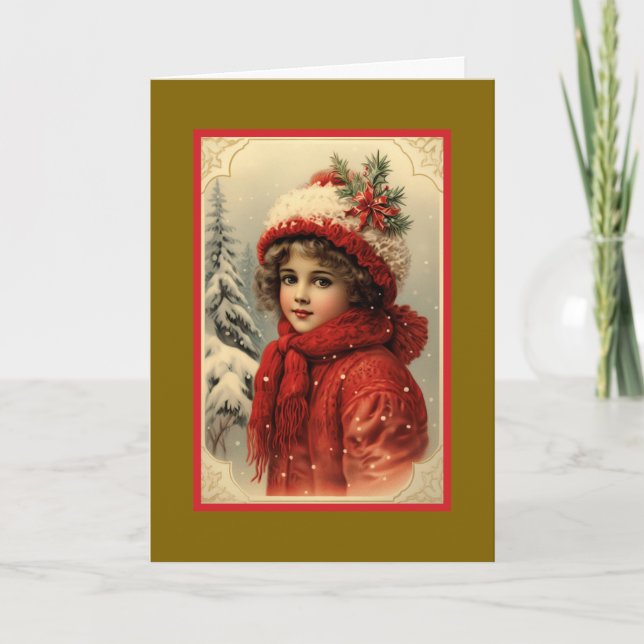 Victorian Christmas Child Card (Front)