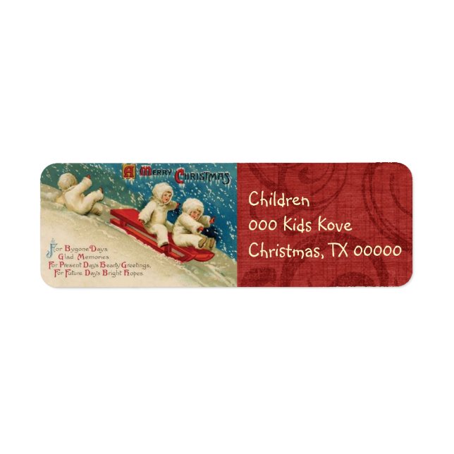 Victorian Christmas Children Retourner l'adresse É (Devant)