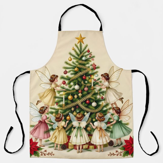 Victorian Christmas Fairy Gathering Apron (Front)