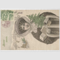 Victorian Christmas Furniture Decoupage Tissue
