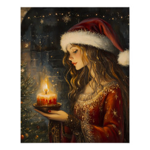 Victorian Christmas Glow Art Poster
