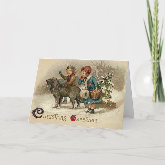 Victorian Christmas Greeting Card (Front)