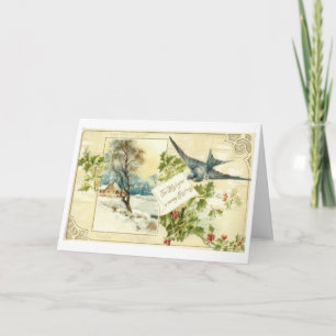 Victorian Christmas Greetings Holiday Card