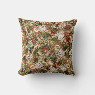 Victorian Christmas Medley Throw Pillow
