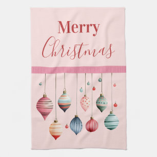 Victorian Christmas Ornaments Kitchen Towel
