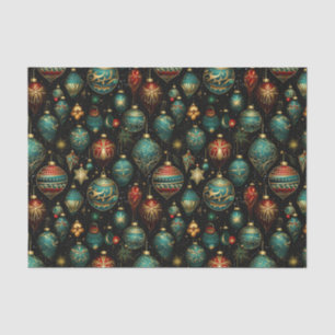 Victorian Christmas Ornaments with Gold Accents  Tissue Paper