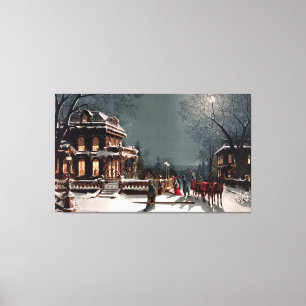 Victorian Christmas Party Large Canvas Print